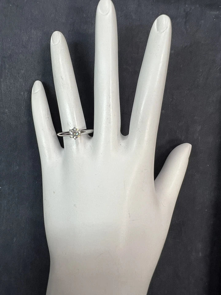 Tiffany & Co .46 Carat GIA Certified H VS2 Round Natural Diamond Engagement Ring