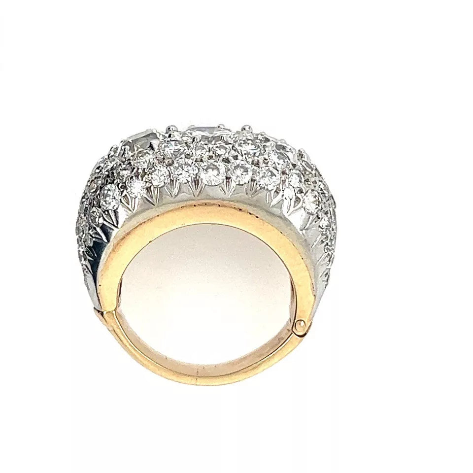 Retro Gold UGS Certified 6.09 Carat Natural Diamond Cocktail Engagement Ring