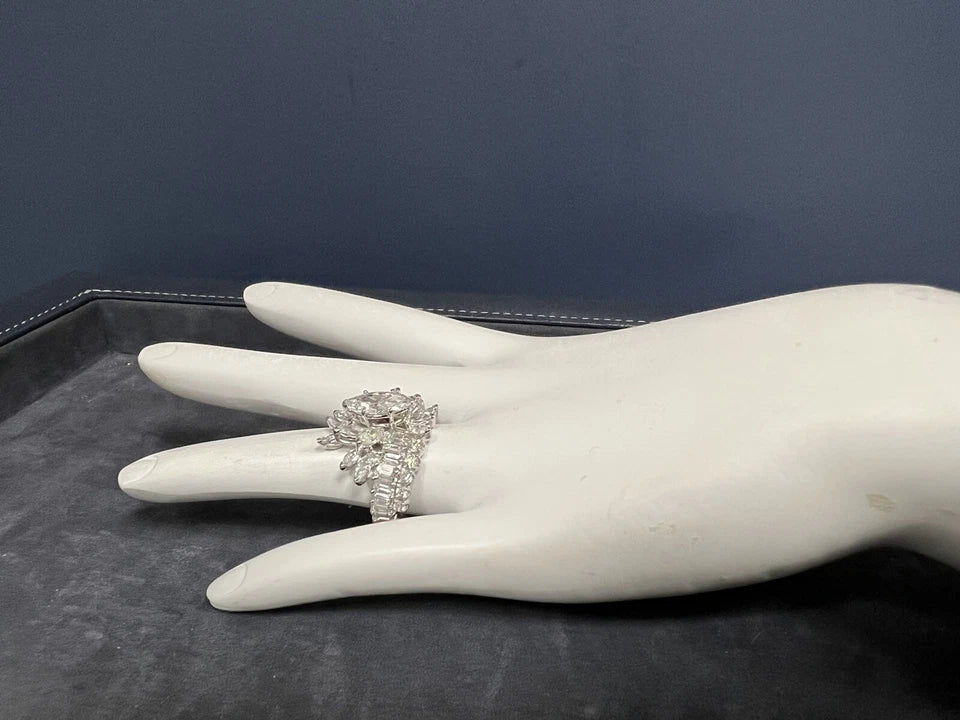 GIA Certified 1.40 Carat Natural Marquise E SI1 Platinum Diamond Engagement Ring