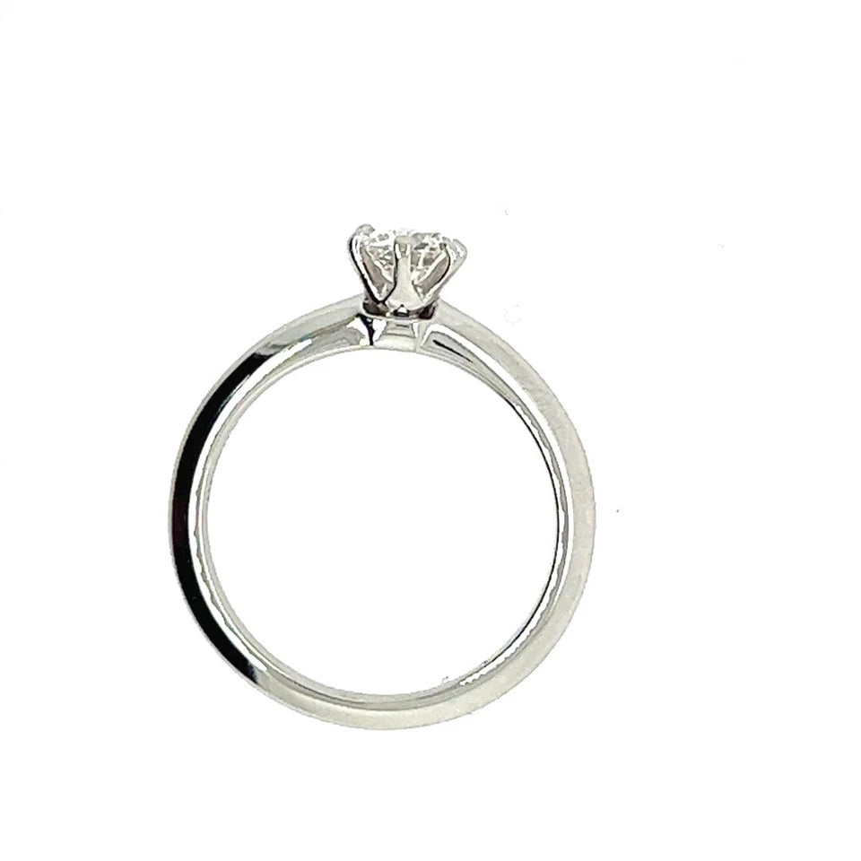 Tiffany & Co .46 Carat GIA Certified H VS2 Round Natural Diamond Engagement Ring