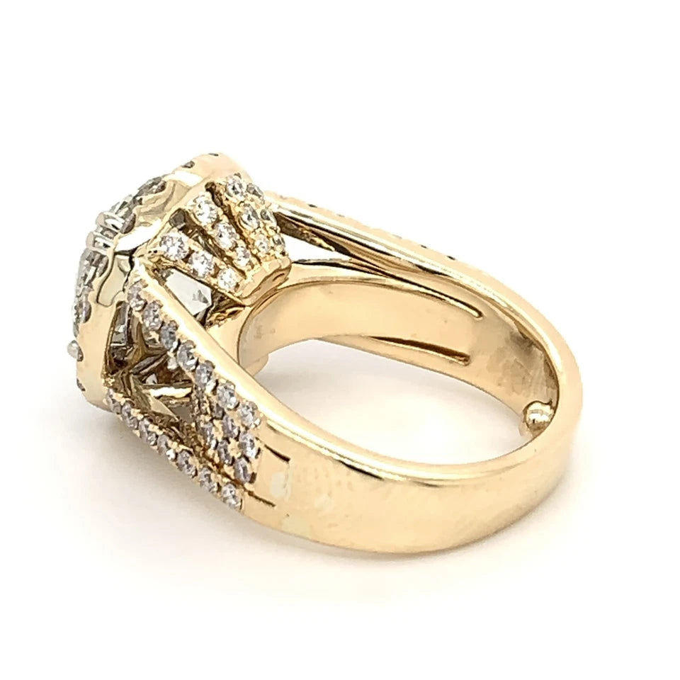 AGS Certified Natural Diamond 5.11 Carat K SI2 Gold Engagement Cocktail Ring